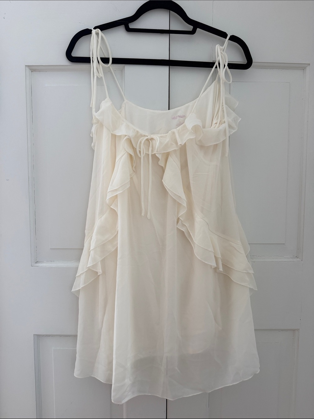 wild fable Cream Ruffle Tie-Shoulder Mini Dress